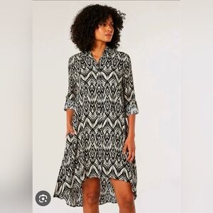 Apricot Button-front High Low Shirt Dress 100% Viscose